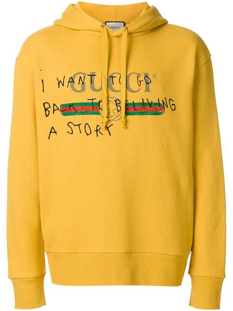 gucci common sense hoodie yellow|Gucci hoodie counterfeit.